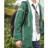 ブロックチェックハートパッチ ワッフル編みクレイジーステッチVネックカーディガン | HOOK | 詳細画像10