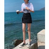 在庫限り【Jasmine】ハイウエストシンプルAラインデニムミニスカート 韓国フ… | aimoha  | 詳細画像3 