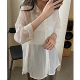 ベージュ | 【Jasmine】シアーシャツ シアー素材涼しげシースルー長袖シャツ 韓国ファッ… | aimoha 