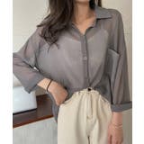 ダークグレー | 【Jasmine】シアーシャツ シアー素材涼しげシースルー長袖シャツ 韓国ファッ… | aimoha 