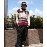 古着風レトロ調うさぎ刺繍配色アーガイル柄ポロ襟ニット【AW】 | HOOK | 詳細画像11 