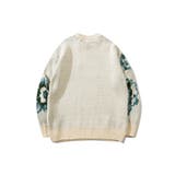 絵画調フラワージャカード編みニット風スウェット サガラ刺繍入り ニット | HOOK | 詳細画像13 