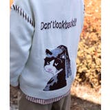 真珠の耳飾りのニャンコ クレイジーステッチニット風スウェット | HOOK | 詳細画像8 