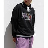 古着風フリンジ刺繍編み上げポロ襟スウェット ユニセックス 韓国ファッション | HOOK | 詳細画像13