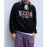 古着風フリンジ刺繍編み上げポロ襟スウェット ユニセックス 韓国ファッション | HOOK | 詳細画像2