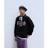 古着風フリンジ刺繍編み上げポロ襟スウェット ユニセックス 韓国ファッション | HOOK | 詳細画像9