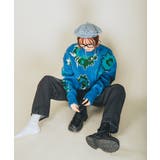 絵画調フラワージャカード編みニット風スウェット サガラ刺繍入り ニット | HOOK | 詳細画像2 