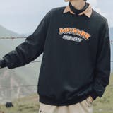 ベーシック アメカジ英字発泡プリントスウェット 韓国ファッション | HOOK | 詳細画像1