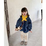 韓国子供服 バンダナ模様中綿ボアジャケット キッズ | aimoha kids | 詳細画像3