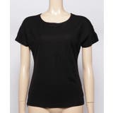 BLACK | Ladiesリネン混素材ベーシックTeeシャツ | aimoha 