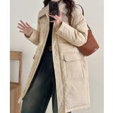 オフホワイト | ニット衿ロングダウンコート | aimoha