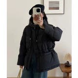 ブラック | フード付きダウンジャケット | aimoha 