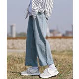 ライトブルー | デニム ワイド デニムパンツ | HOOK