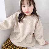 韓国子供服 暖かい裏フリースボアスウェット 韓国ファッション | aimoha kids | 詳細画像1