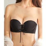 ブラック | 【Jasmine】谷間がつくれる！レースアップチューブトップブラ 韓国ファッショ… | aimoha 