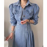 パフスリーブデニムジャケット韓国ファッション ハイウエスト セクシー | aimoha | 詳細画像1