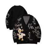 ブラック | かわいいアヒルイラスト カーディガン カーディガン | HOOK