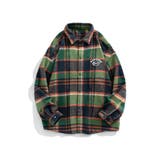 チェックシャツ アメカジ配色チェック柄バック刺繍ビッグシャツ 韓国ファッション | HOOK | 詳細画像23