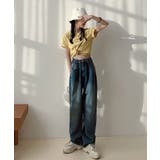 14色2WAYデザインジーンズデニム深めのウエストタックハイウエストデニムパンツ… | aimoha  | 詳細画像8 