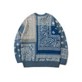 バンダナ模様ニット風スウェット ニット メンズ | HOOK | 詳細画像4 