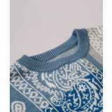 バンダナ模様ニット風スウェット ニット メンズ | HOOK | 詳細画像5 