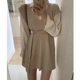 Jasmine新作 Vネックニットベストミニワンピース 韓国ファッション | aimoha | 詳細画像2