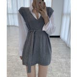 Jasmine新作 Vネックニットベストミニワンピース 韓国ファッション | aimoha | 詳細画像3