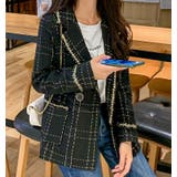 Jasmine 新作ツイードテーラードジャケット 韓国ファッション | aimoha  | 詳細画像1 