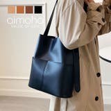 選べる3サイズ 外ポケット付きフェイクレザートートバッグレディース オルチャン | aimoha | 詳細画像1