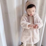 ベージュ | 韓国子供服 フード付き無地ロング丈ボアジャケットコート 韓国子供服 | aimoha kids