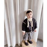 ブラック | 韓国子供服 パイピングレイヤード風中綿ジャケット 韓国子供服 | aimoha kids