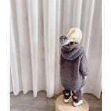 韓国子供服 フード付き無地ロング丈ボアジャケットコート 韓国子供服 | aimoha kids | 詳細画像5 