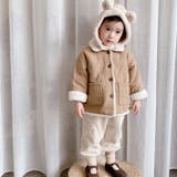 ベージュ | 韓国子供服 無地暖かいボアジャケット コート | aimoha kids