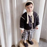韓国子供服 パイピングレイヤード風中綿ジャケット 韓国子供服 | aimoha kids | 詳細画像1 