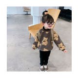 ブラウン | OUTLETかわいいクマプリントボアスウェット キッズ トップス | aimoha kids