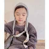 韓国子供服 ベア刺繍暖かいボアスウェット+ボトム上下セット セットアップ | aimoha kids | 詳細画像2