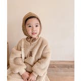 韓国子供服 ベア刺繍暖かいボアスウェット+ボトム上下セット セットアップ | aimoha kids | 詳細画像6