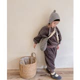 韓国子供服 ベア刺繍暖かいボアスウェット+ボトム上下セット セットアップ | aimoha kids | 詳細画像10
