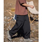 ブラック | アウトドアにもおすすめ!撥水ビッグシルエットカーゴパンツ サイドポケット 韓国 | HOOK