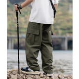 カーキ | アウトドアにもおすすめ!撥水ビッグシルエットカーゴパンツ サイドポケット 韓国 | HOOK
