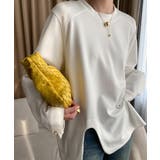 ホワイト | ビッグシルエット スリットトップス | aimoha 