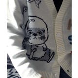 「CAT&FISH」英字刺繍猫イラストカーディガン ユニセックス オーバーサイズ | HOOK | 詳細画像22