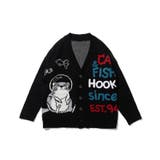 「CAT&FISH」英字刺繍猫イラストカーディガン ユニセックス オーバーサイズ | HOOK | 詳細画像2
