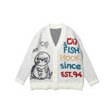 「CAT&FISH」英字刺繍猫イラストカーディガン ユニセックス オーバーサイズ | HOOK | 詳細画像4