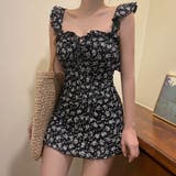 Jasmine Grandiflorum小花柄フレンチガーリースイムウェア 水着 | aimoha | 詳細画像1