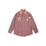 レッド | 【HOOK】レトロ調刺繍チェック柄長袖シャツ | HOOK