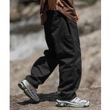 ブラック | 【HOOK】ヴィンテージ風ウォッシュ加工横切り替えカーゴパンツ | HOOK