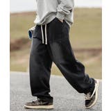 【HOOK】古着風ウォッシュデニム切り替えワイドパンツ | HOOK | 詳細画像4 