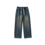 【HOOK】古着風ウォッシュデニム切り替えワイドパンツ | HOOK | 詳細画像8 