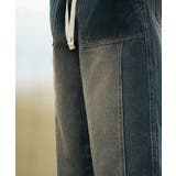 【HOOK】古着風ウォッシュデニム切り替えワイドパンツ | HOOK | 詳細画像3 